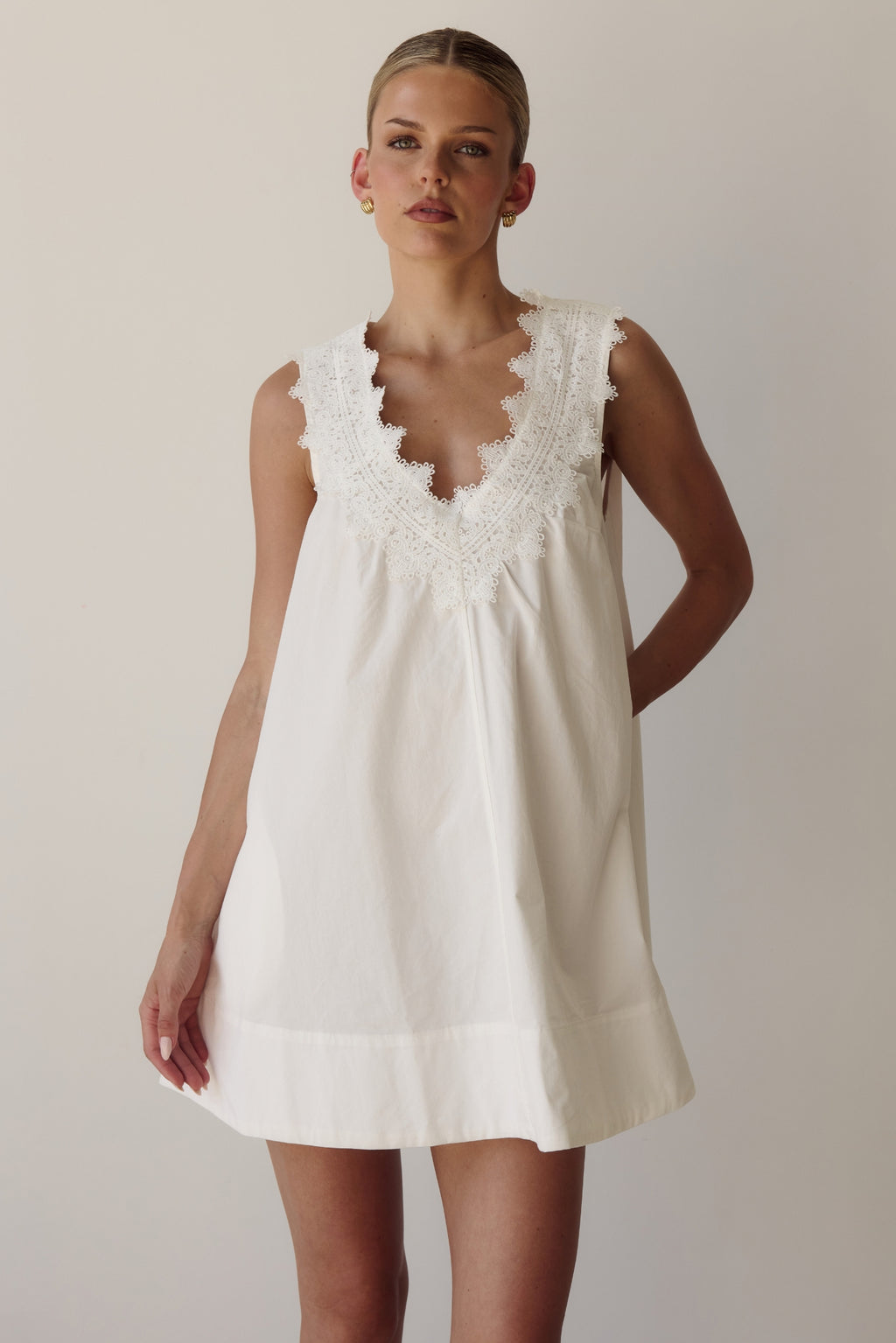 Carly Mini Dress (White)