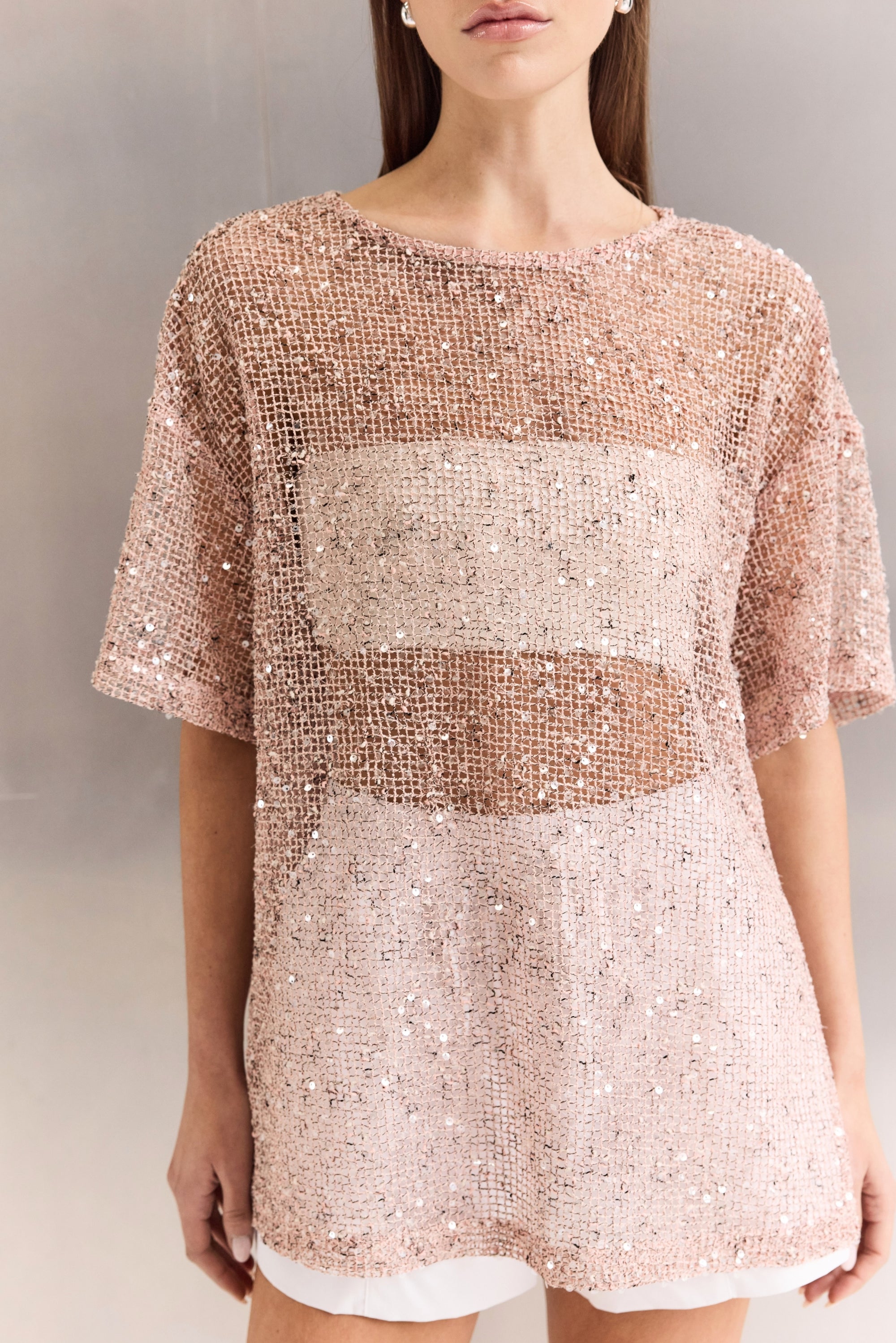 Emery Sequin Tee (Pink)