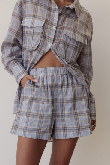 Esme Short (Blue Plaid)