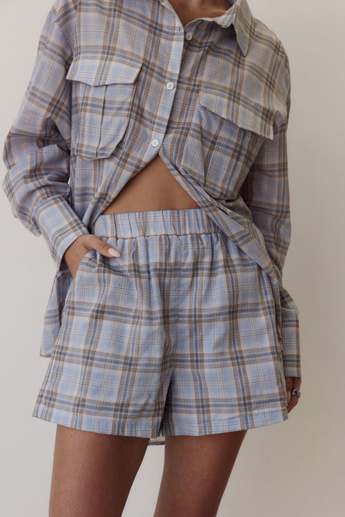 Esme Short (Blue Plaid)