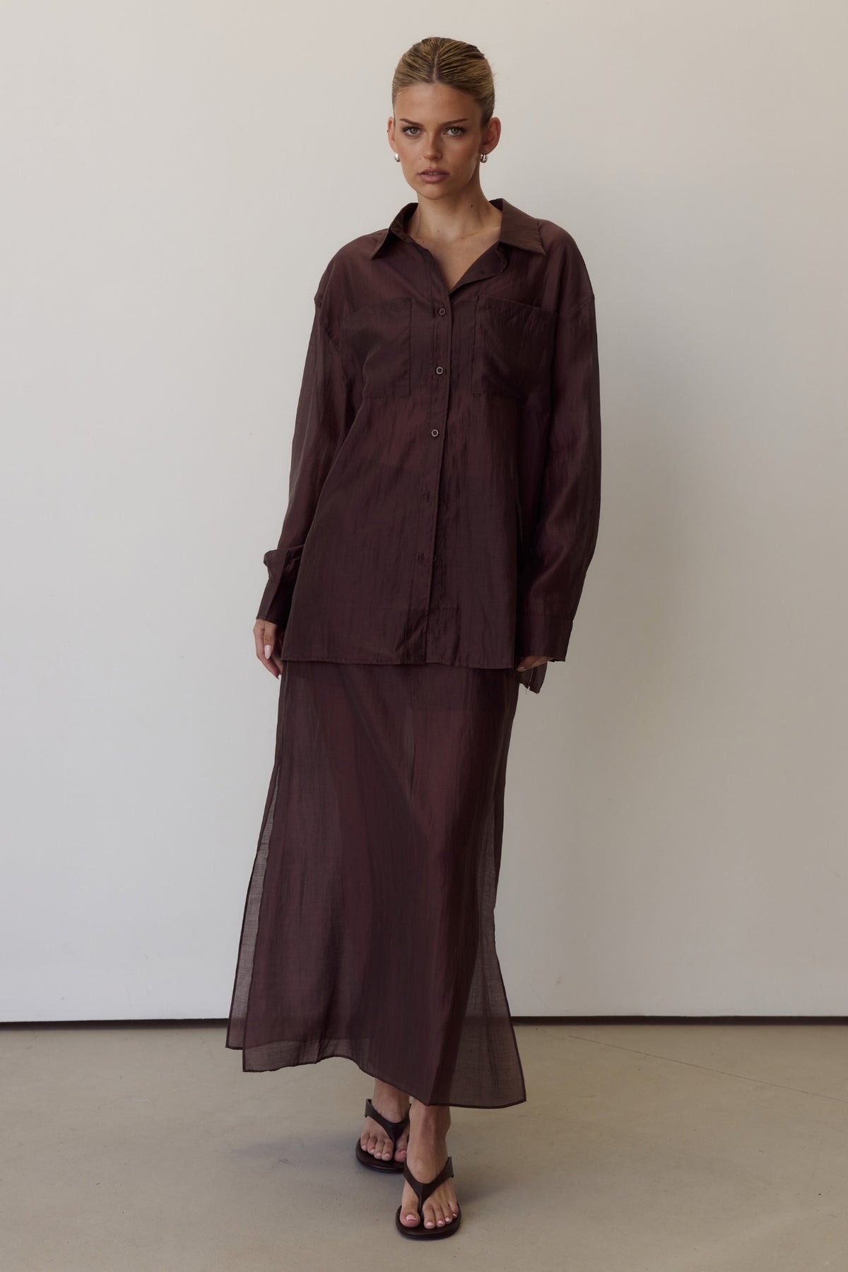 Wynn Midi Skirt (Chocolate)