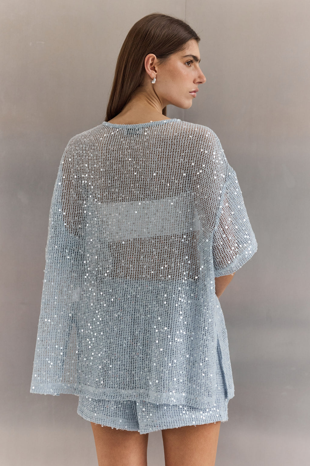 Ayla Sequin Tee (Ice Blue)