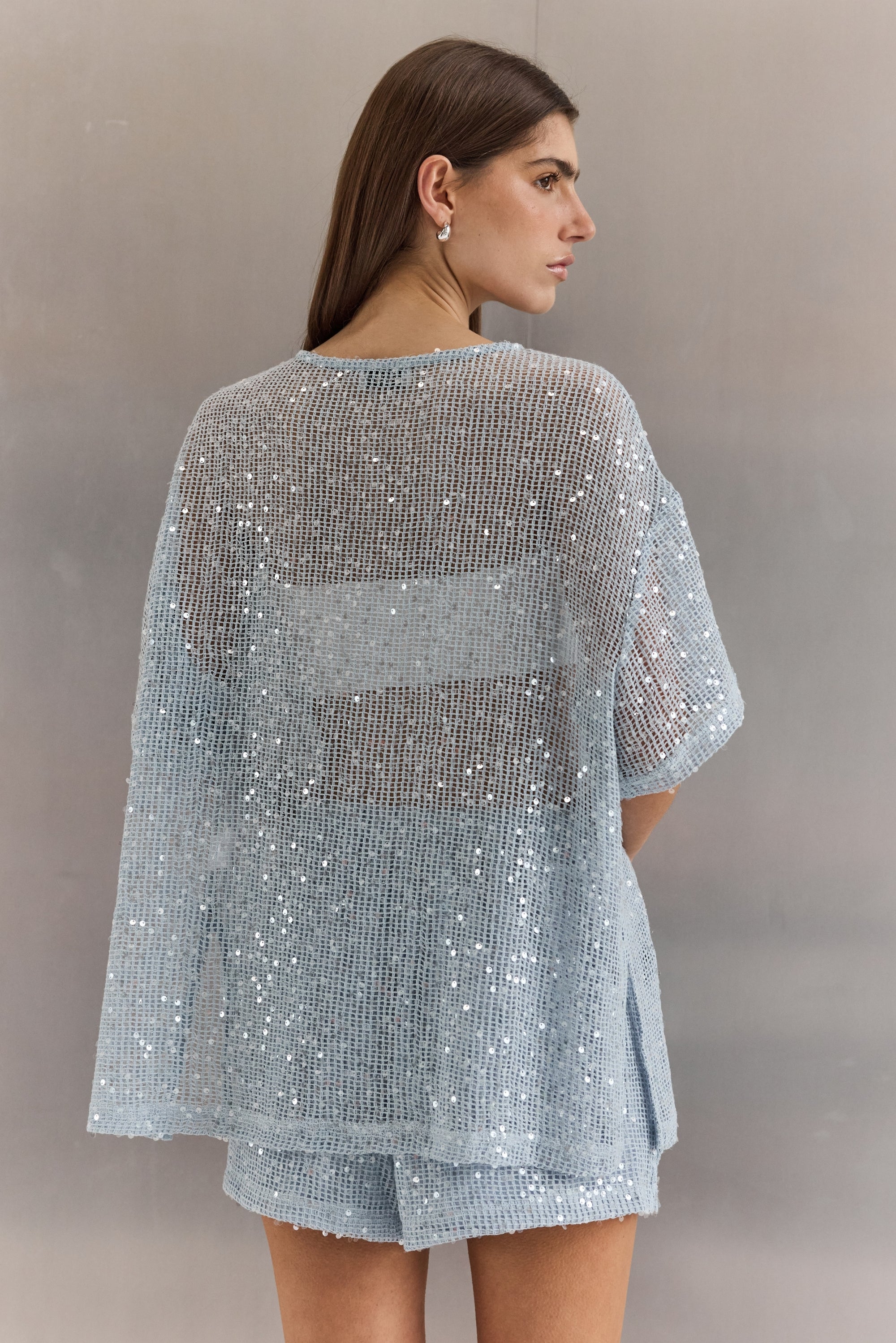 Ayla Sequin Tee (Ice Blue)