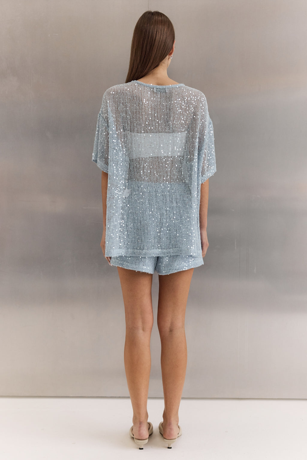 Ayla Sequin Tee (Ice Blue)
