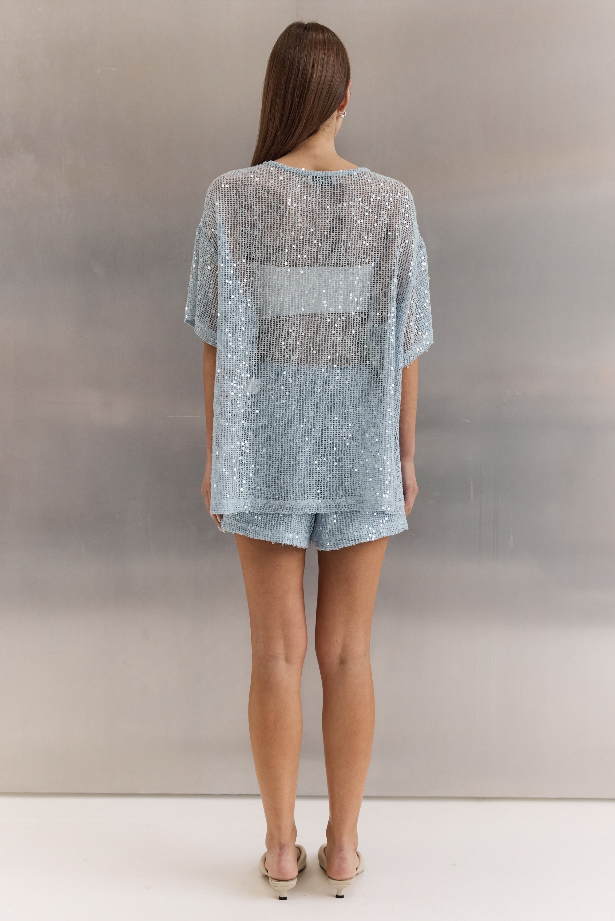 Ayla Sequin Tee (Ice Blue)
