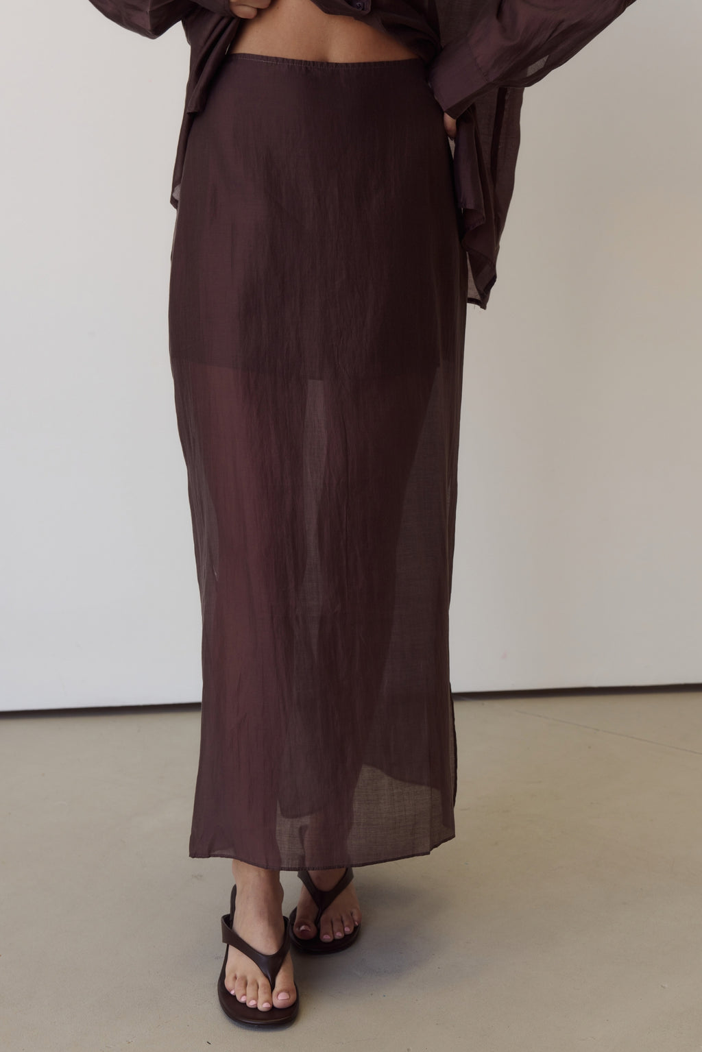 Wynn Midi Skirt (Chocolate)