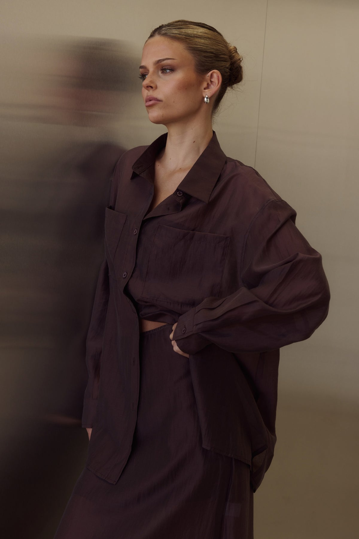 Wynn Sheer Shirt (Chocolate)