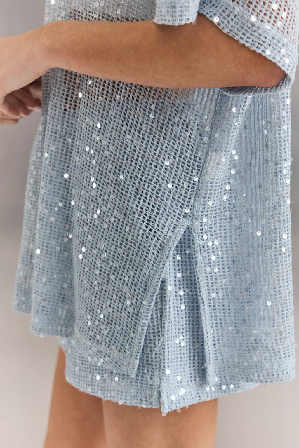 Ayla Sequin Tee (Ice Blue)