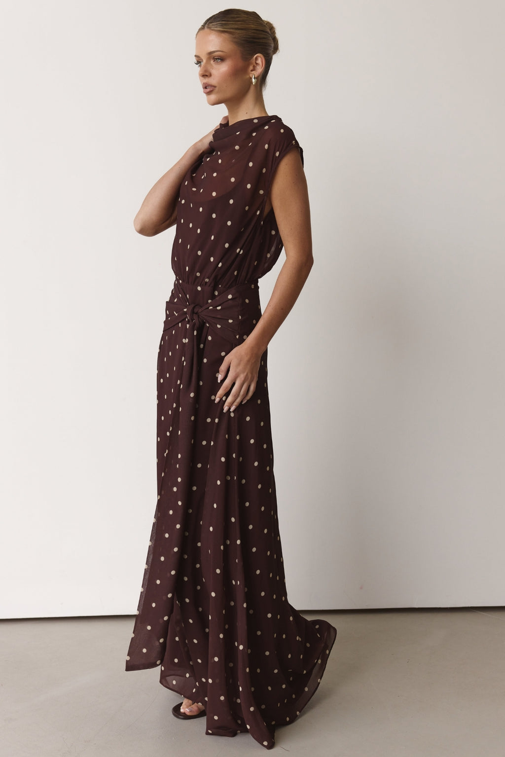 Elka Maxi Dress (Chocolate Polka)