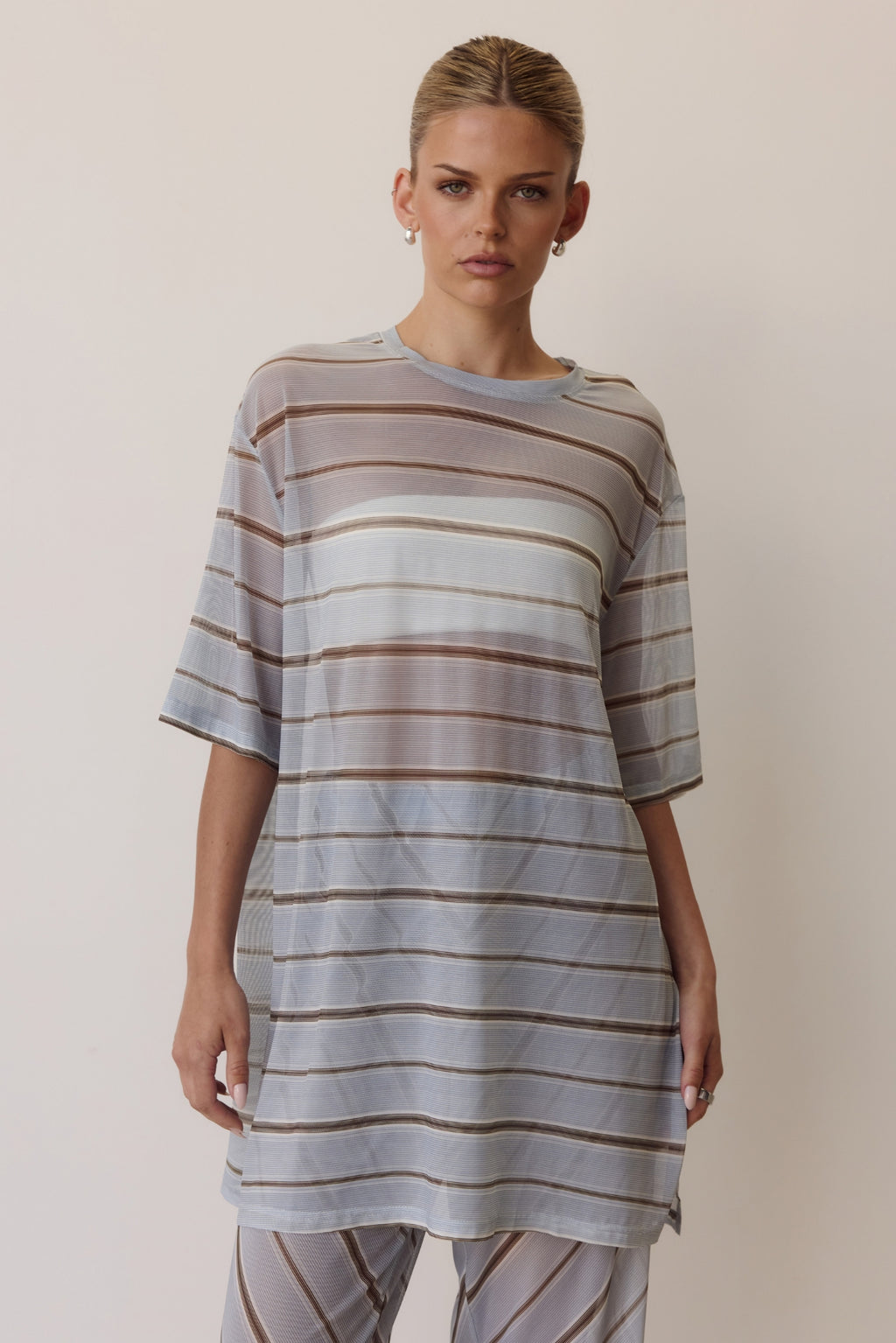 Sienna Shirt (Blue/Chocolate Stripe)