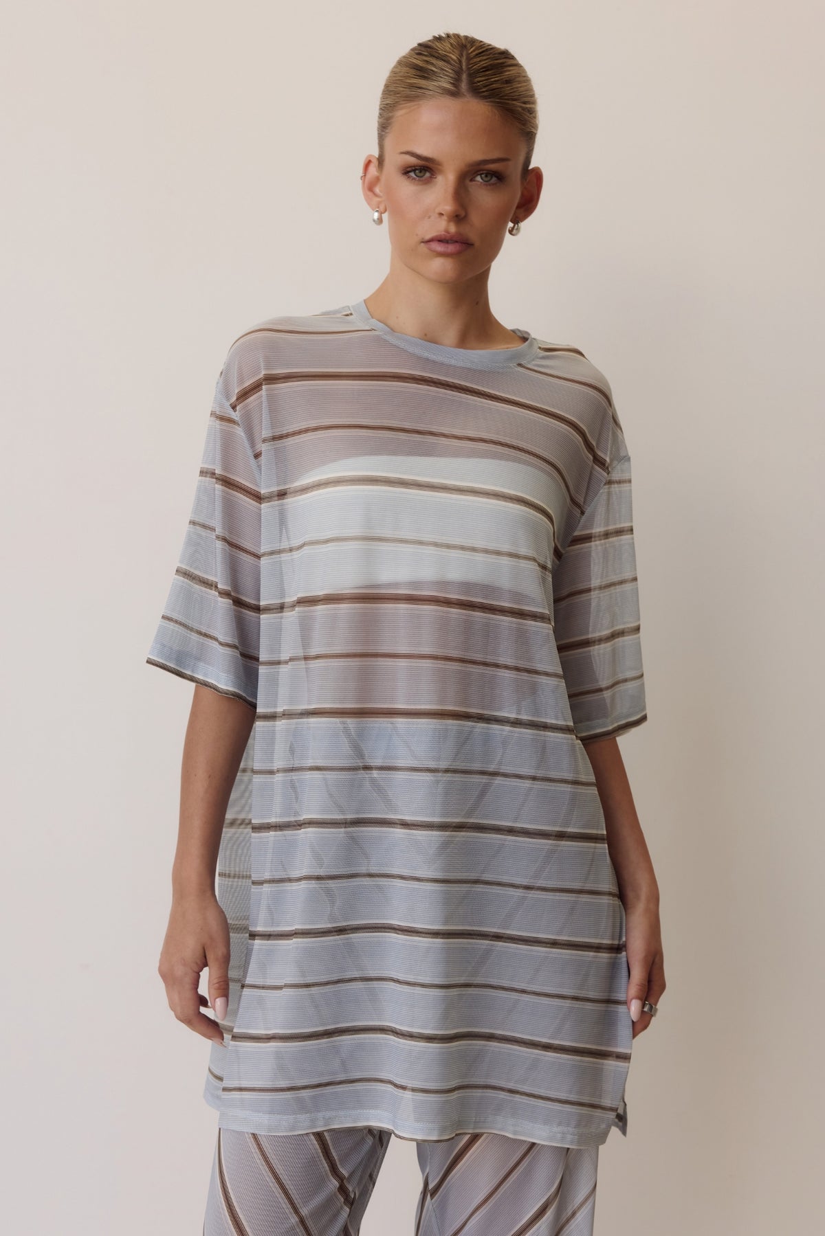 Sienna Shirt (Blue/Chocolate Stripe)