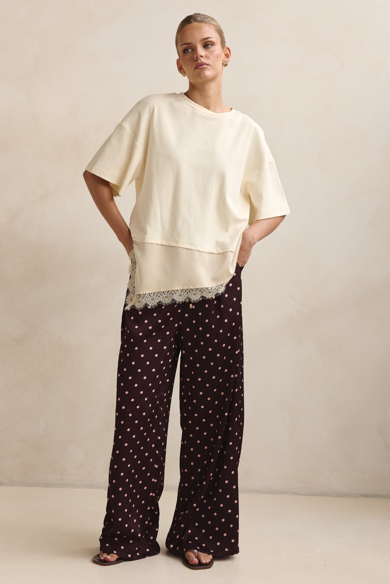 Charlie Pant (Merlot/Pink Polka)