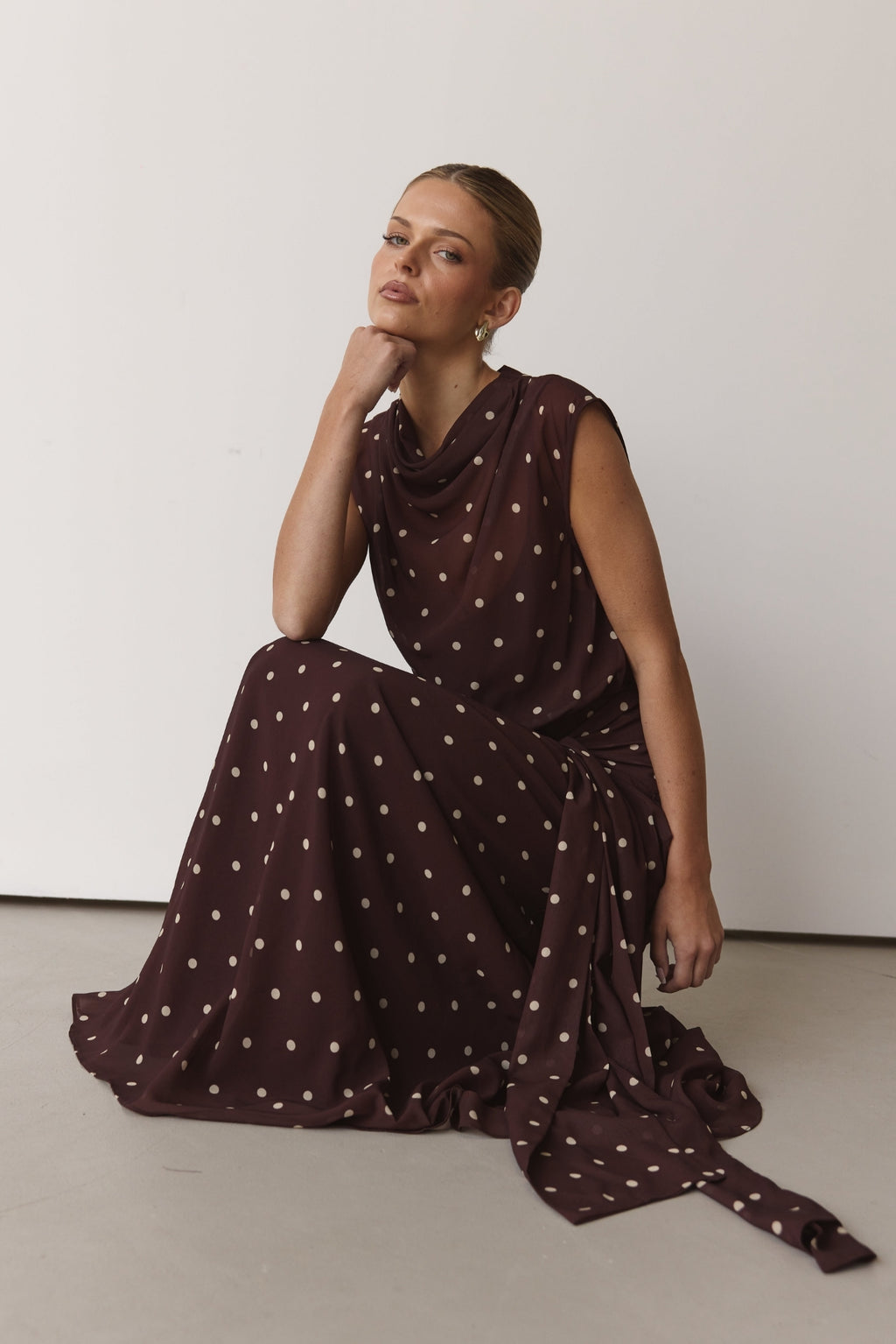 Elka Maxi Dress (Chocolate Polka)