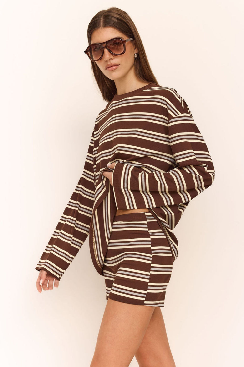 Kaia Short (Chocolate/Butter Stripe)