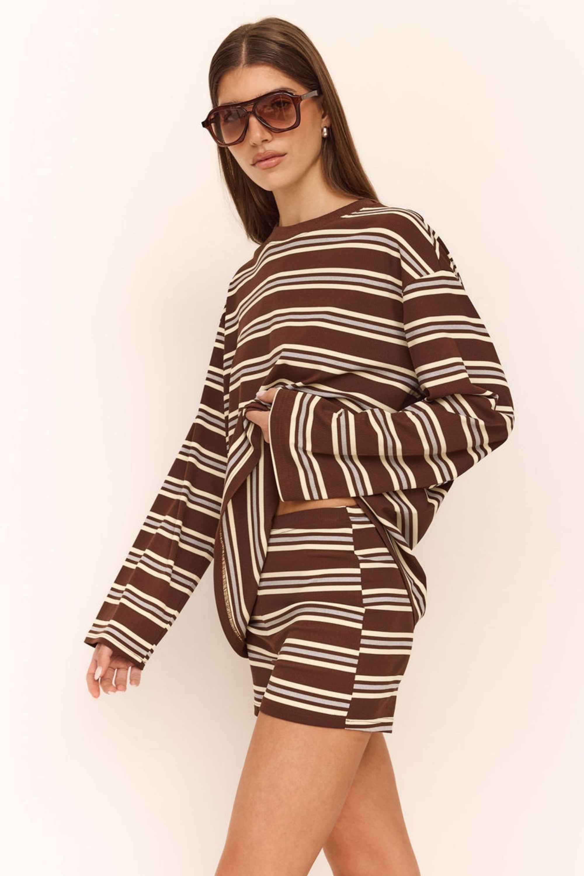 Kaia Short (Chocolate/Butter Stripe)