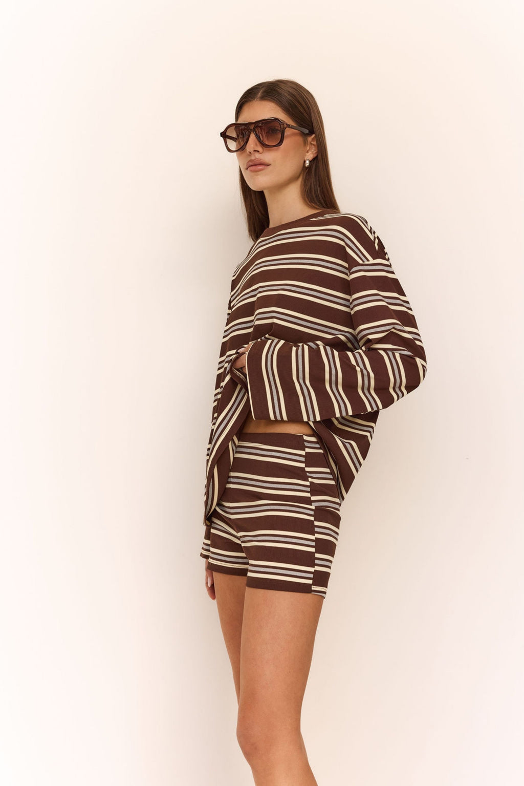 Kaia Short (Chocolate/Butter Stripe)