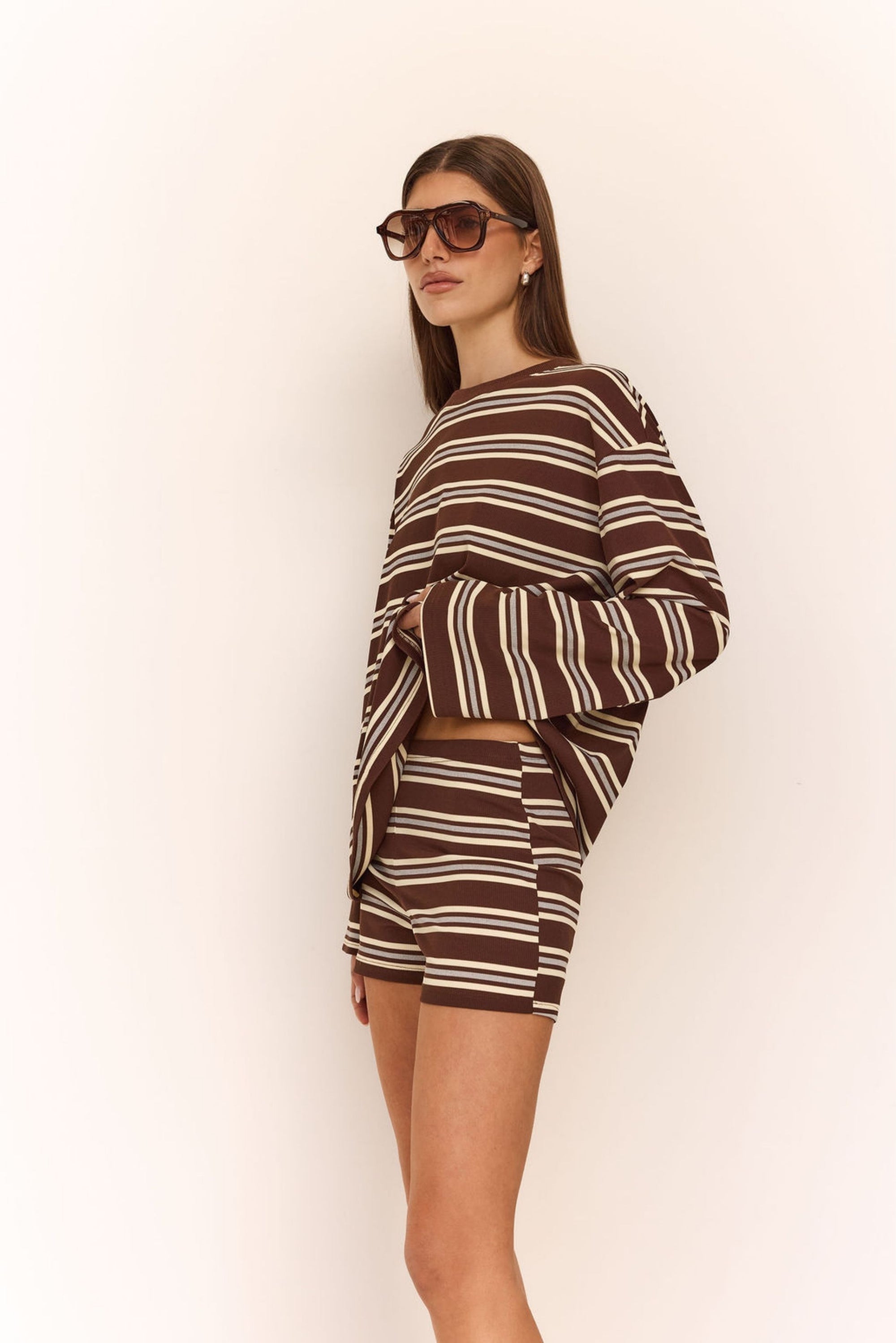 Kaia Short (Chocolate/Butter Stripe)
