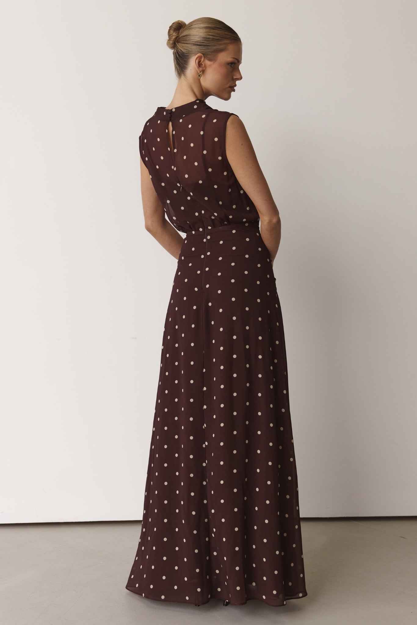 Elka Maxi Dress (Chocolate Polka)