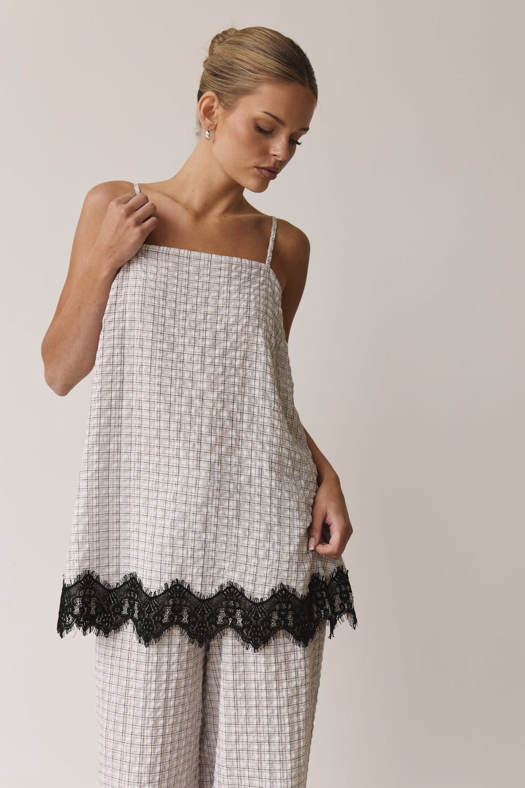 Holland Cami (White/Black Plaid)