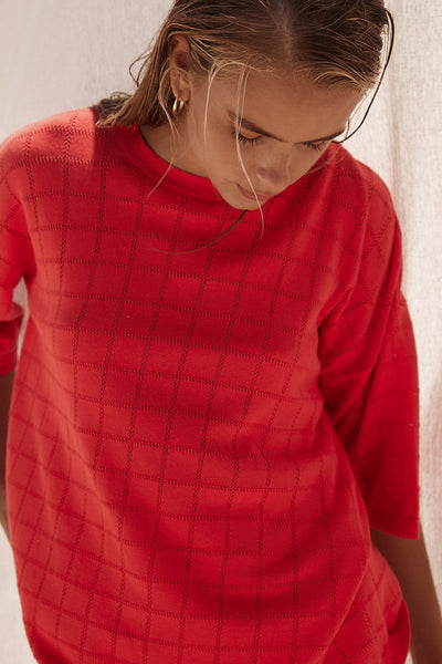 Aime Knit Top (Red)