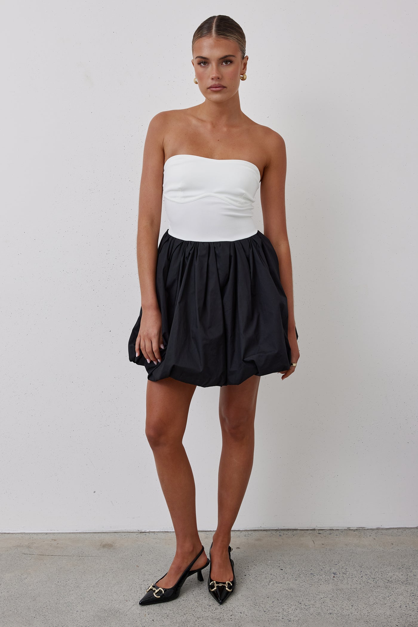 Brooklyn Mini Bubble Dress (Black)