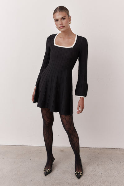 Zeno Knit Mini Dress (Black)