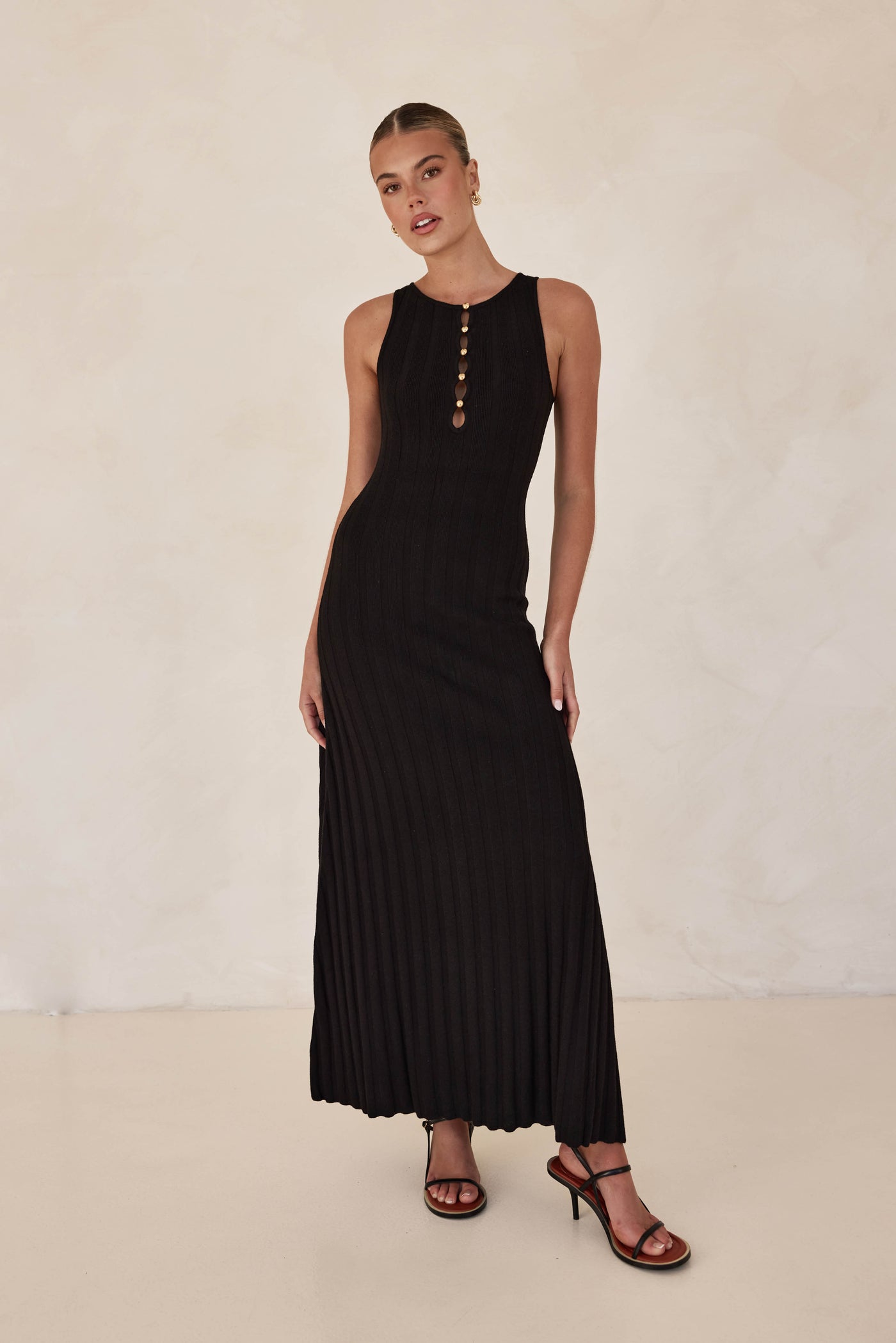 Corina Knit Maxi Dress (Black)