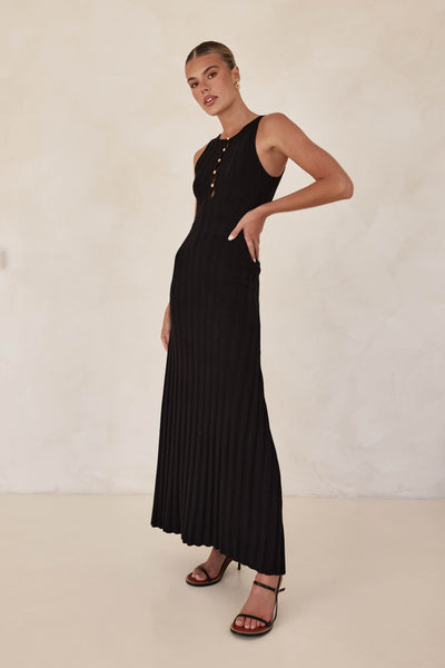 Corina Knit Maxi Dress (Black)