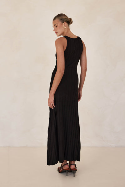 Corina Knit Maxi Dress (Black)