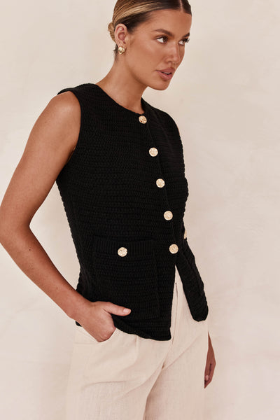 Dalia Knit Vest (Black)