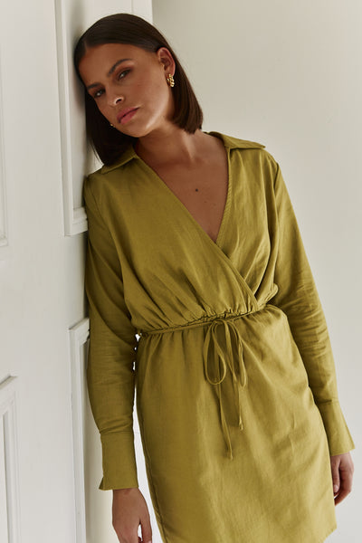 Calista Mini Dress (Olive)