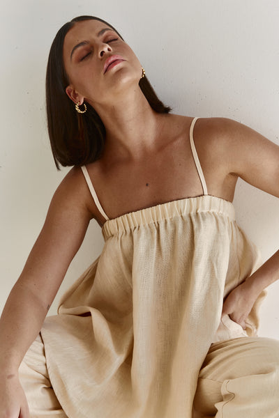 Irie Linen Top (Beige)