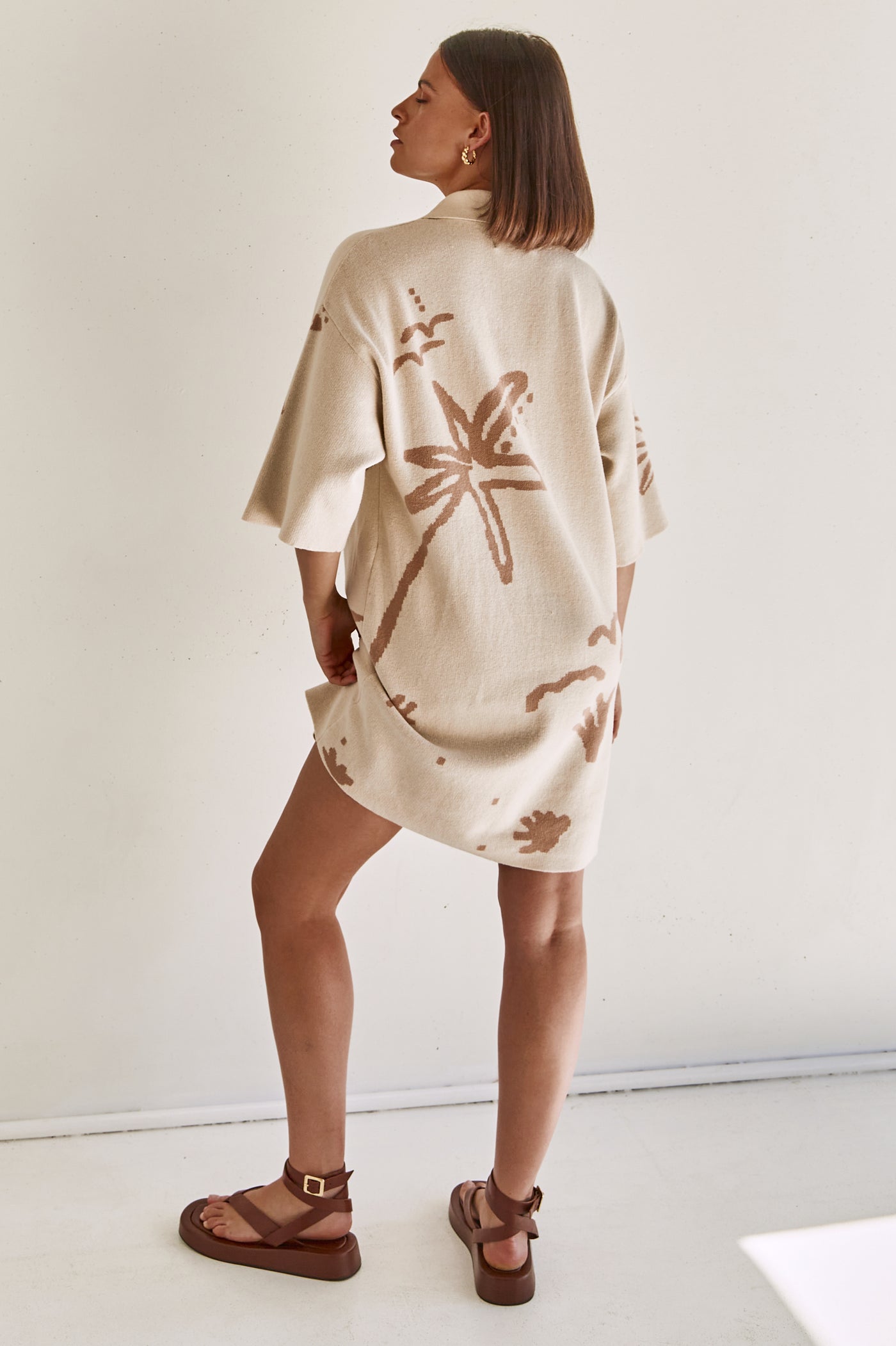 Beau Knit Mini Dress (Beige)