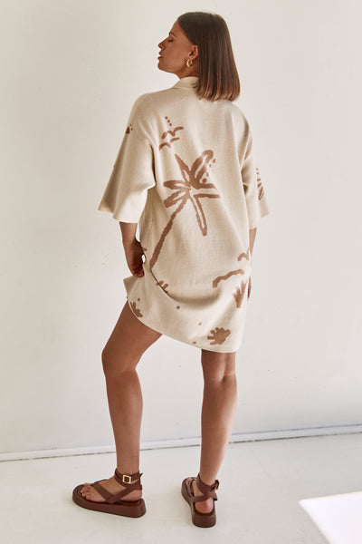 Beau Knit Mini Dress (Beige)