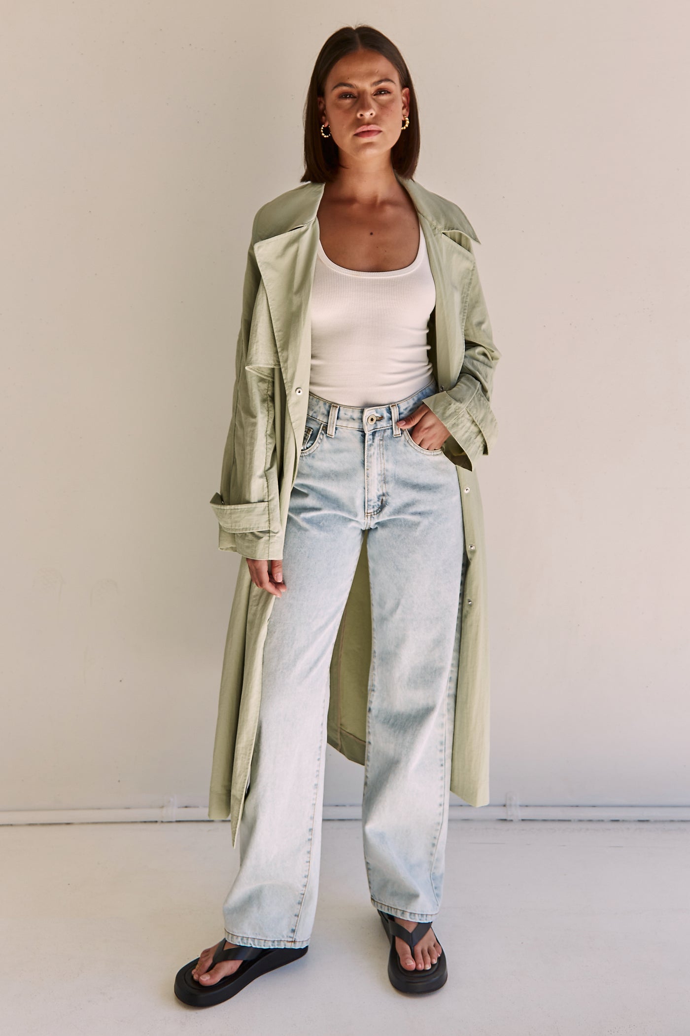 Senega Trench Coat (Sage)
