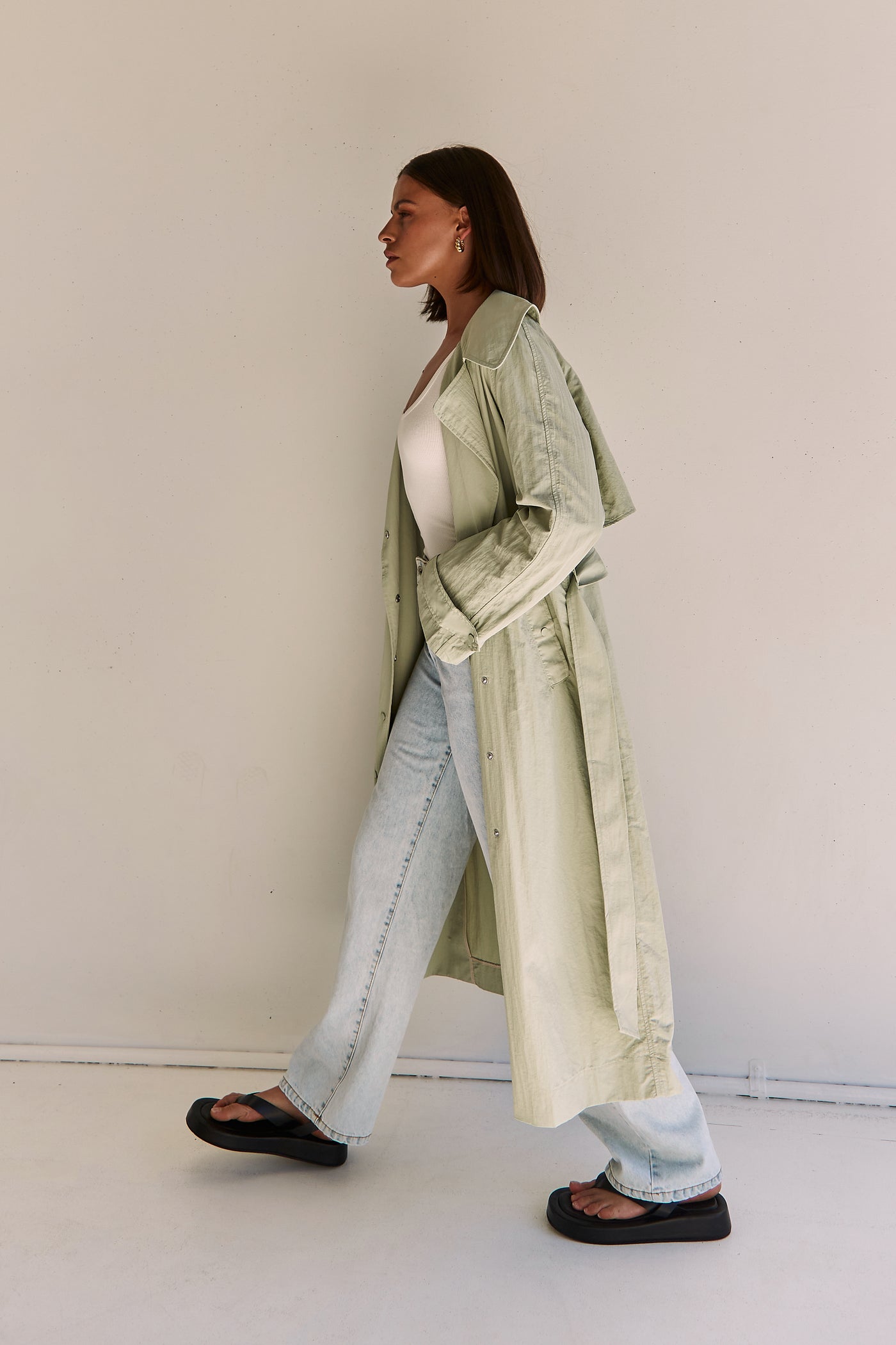 Senega Trench Coat (Sage)
