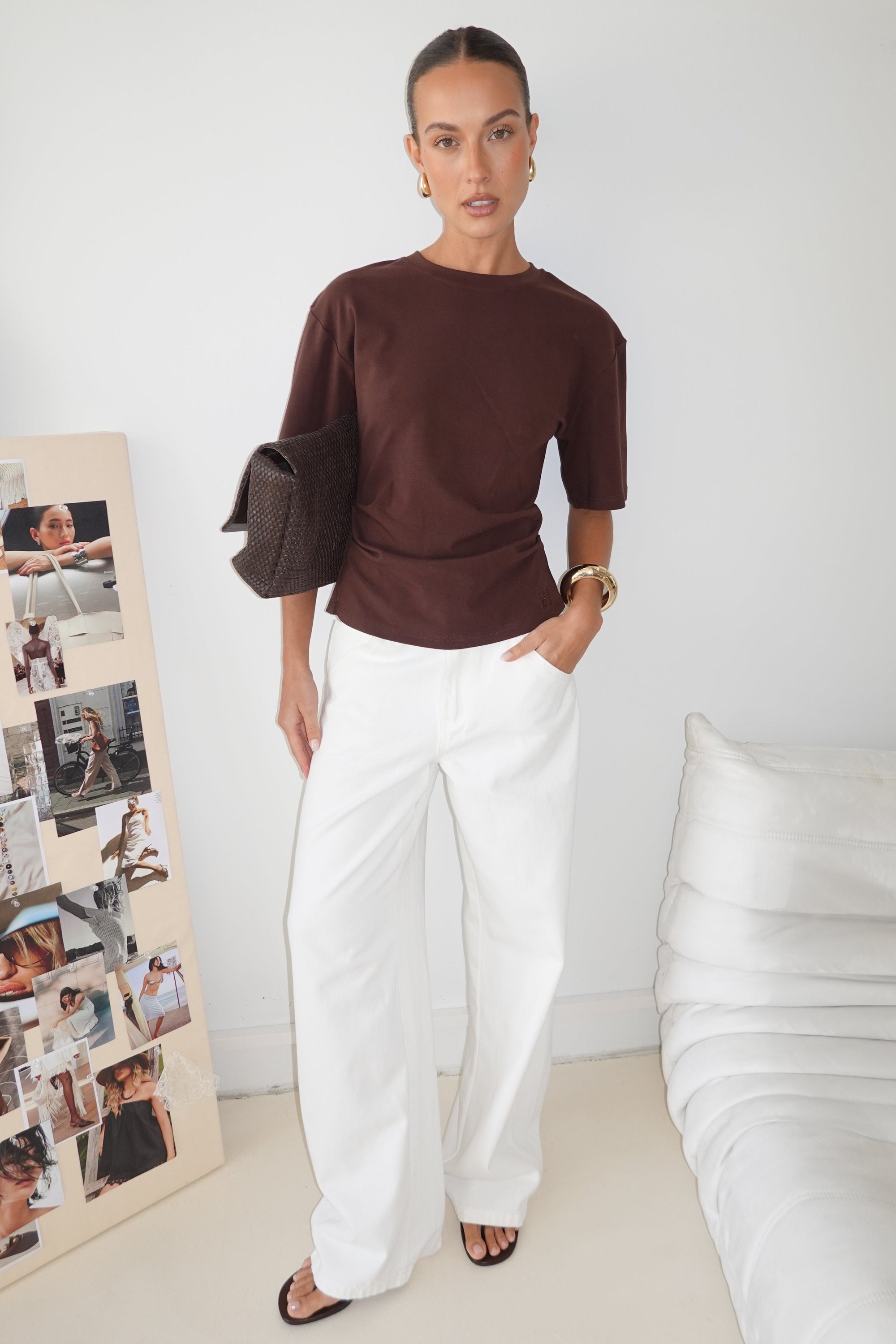 Rory Cinched Tee (Chocolate)