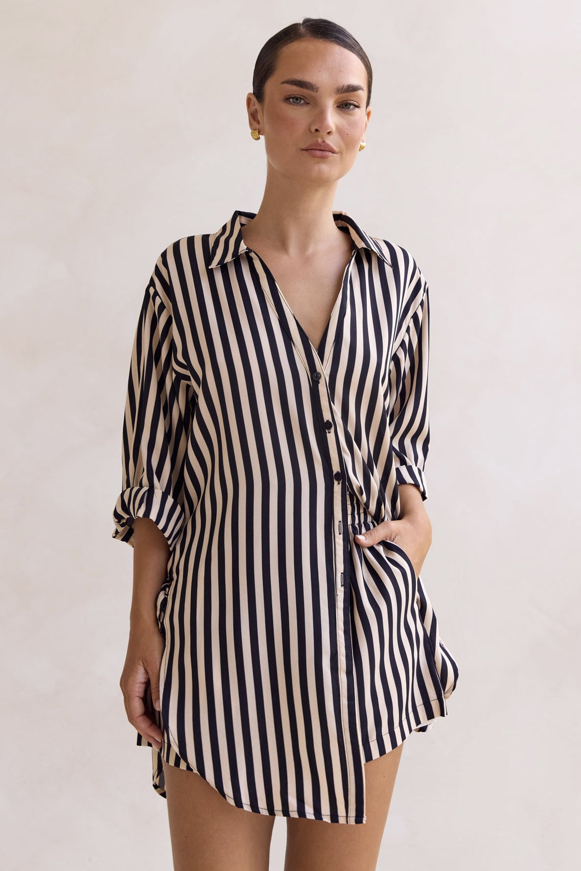 Cleo Stripe Shirt (Black)