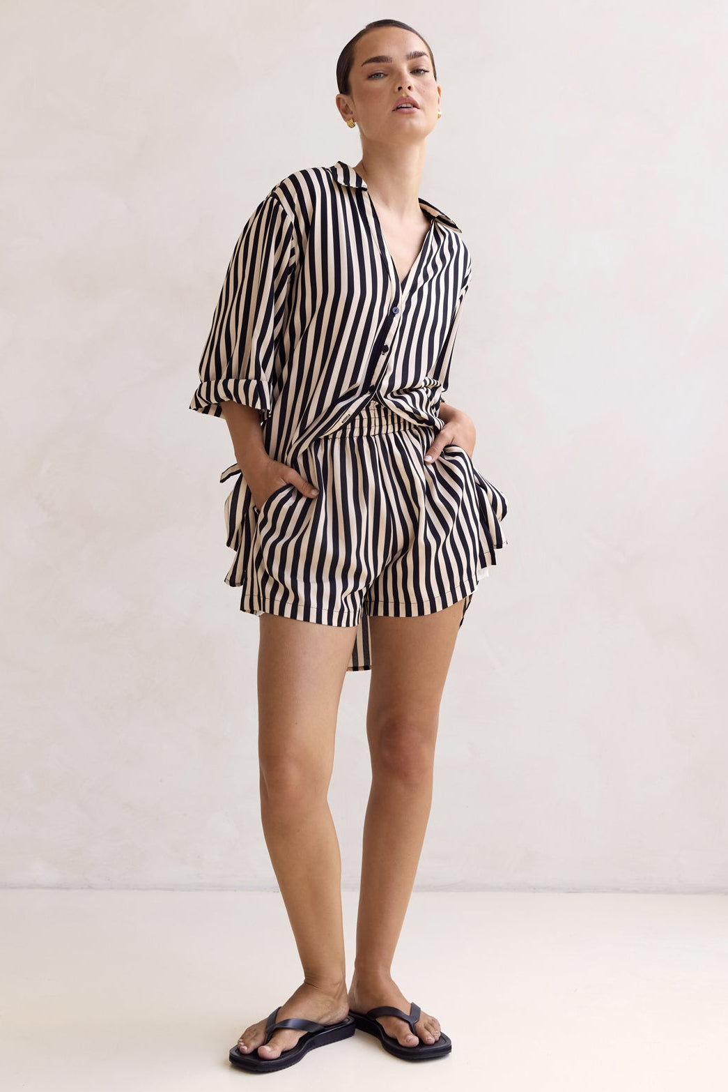 Cleo Stripe Shirt (Black)