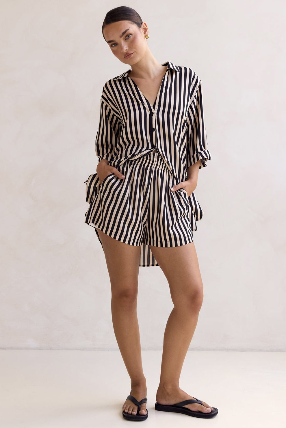 Cleo Stripe Shirt (Black)