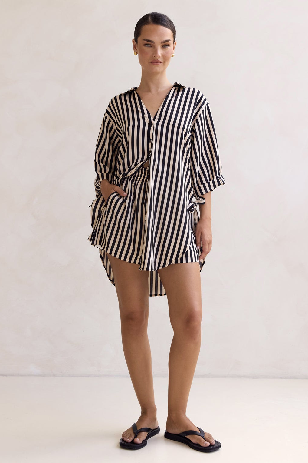 Cleo Stripe Shirt (Black)