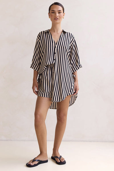 Cleo Stripe Shirt (Black)