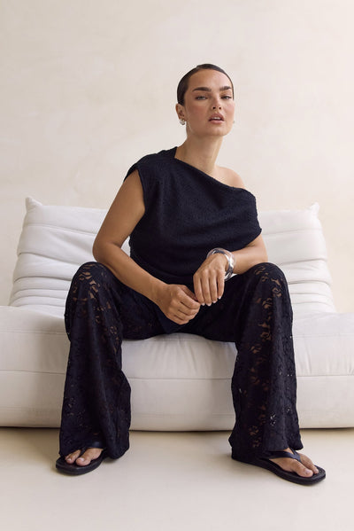 Thea Lace Pant (Black)
