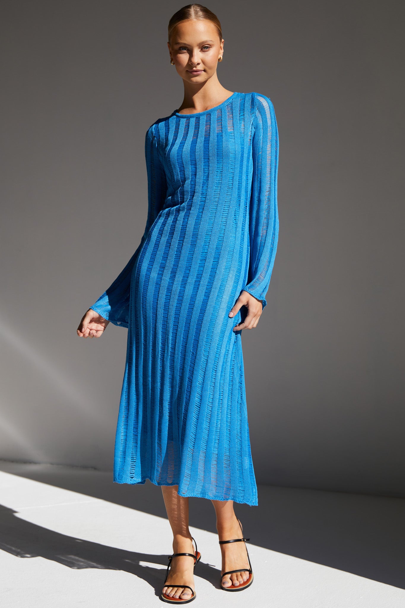 Rio Knit Midi Dress (Light Blue)