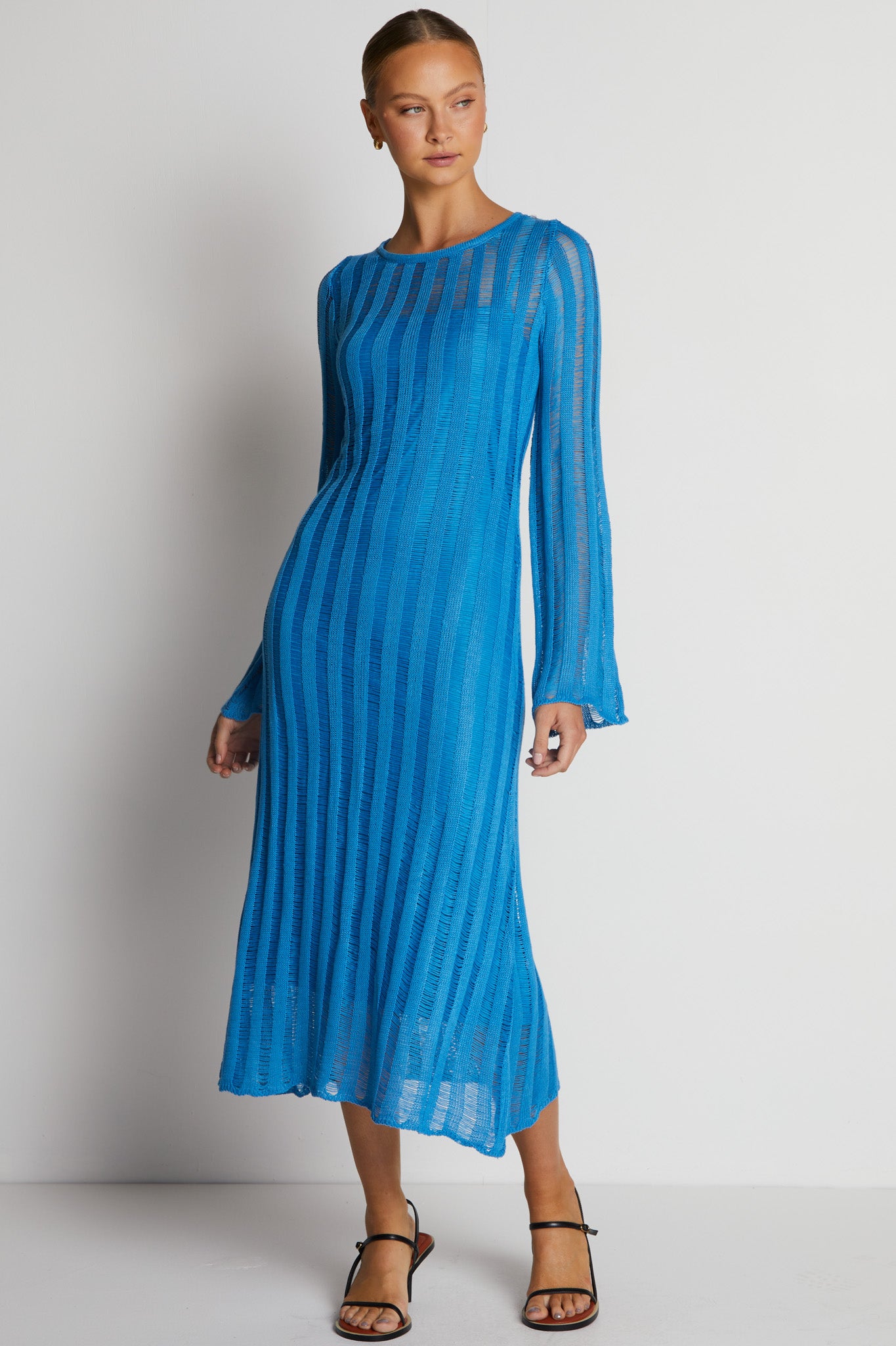 Rio Knit Midi Dress (Light Blue)