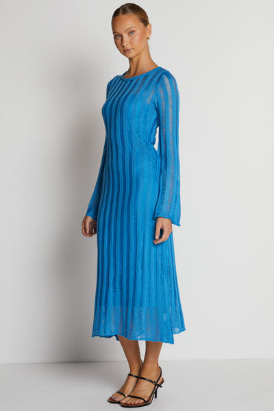 Rio Knit Midi Dress (Light Blue)