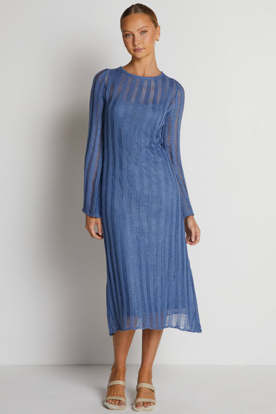 Rio Knit Midi Dress (Dark Blue)