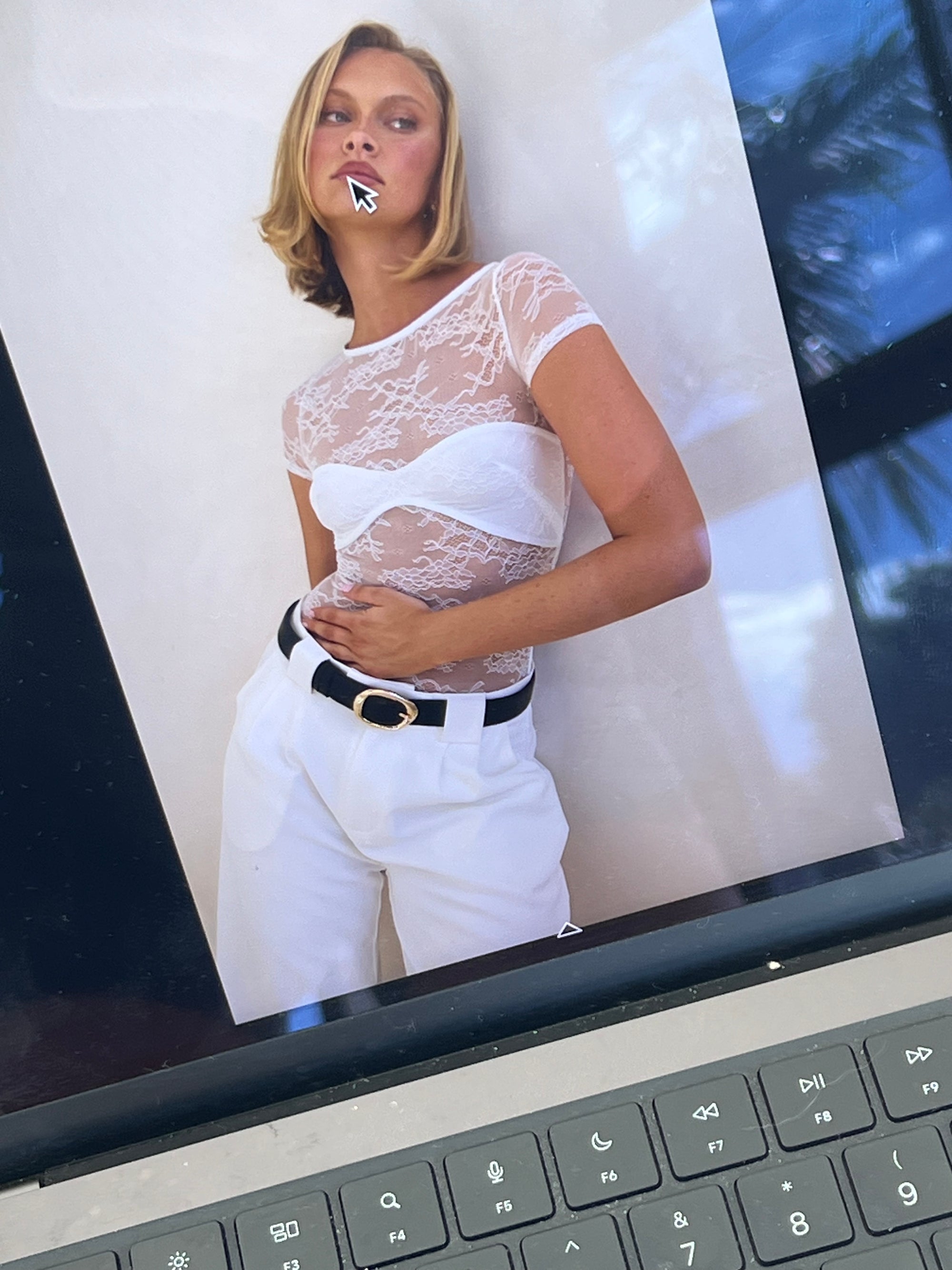 Kiera Short Sleeve Top (White)