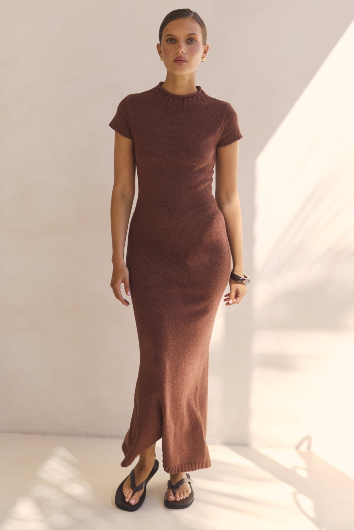 Liliana Knit Maxi Dress (Rust)