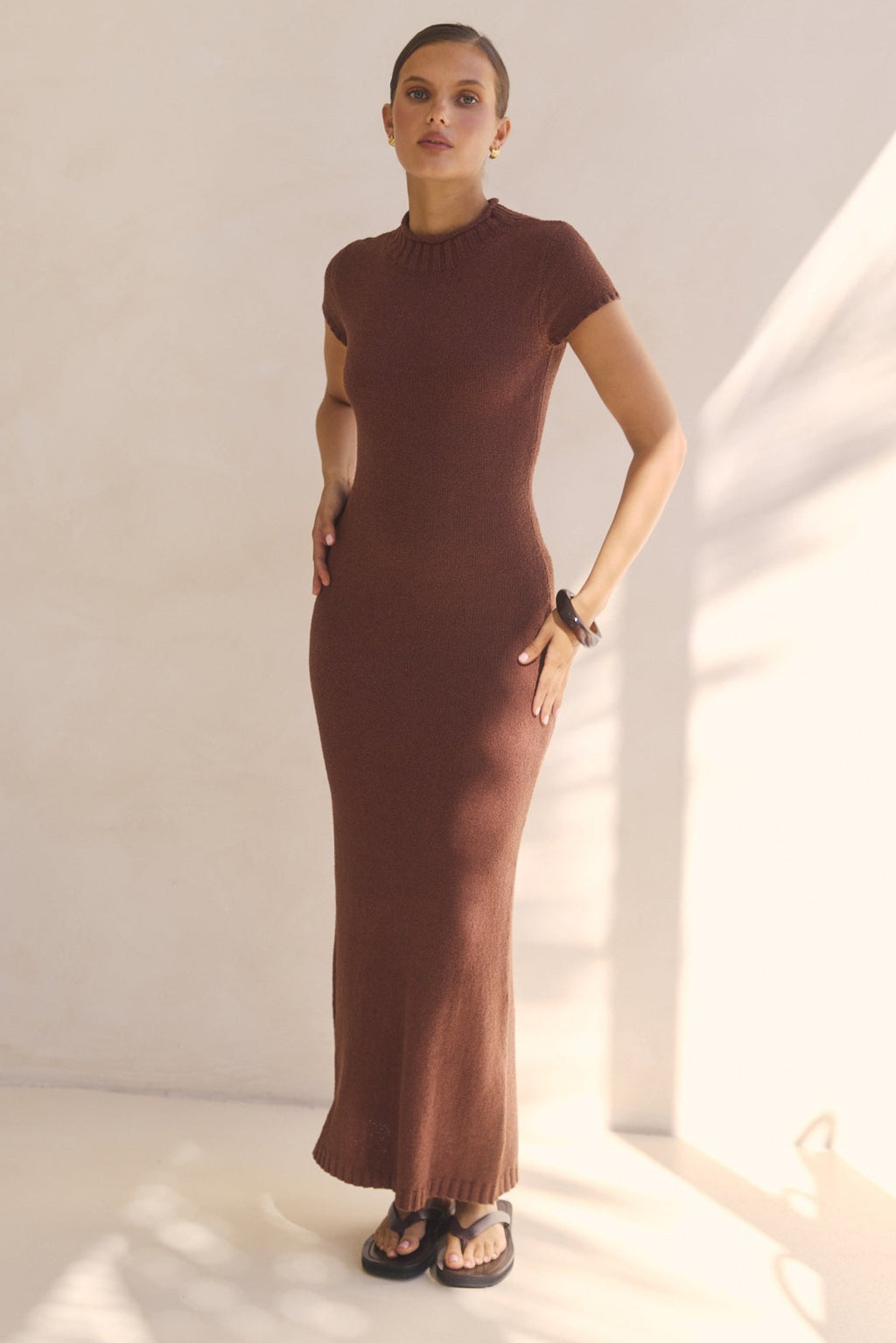 Liliana Knit Maxi Dress (Rust)